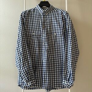 Vintage 70s Levi's Navy and White Plaid Men's Shirt